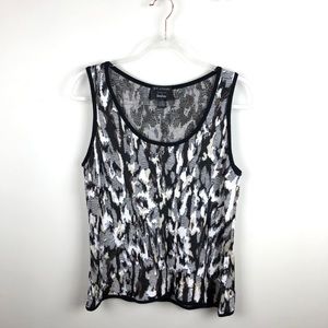 St. John Monochrome Abstract Tank Top